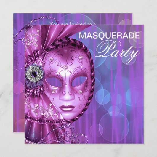 Invitation Purple Masquerade (Devant / Derrière)