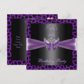 Invitation Purple Mauve Black Butterfly 30e fête d'anniversai (Devant / Derrière)