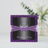 Invitation Purple Mauve Black Butterfly 30e fête d'anniversai (Debout devant)