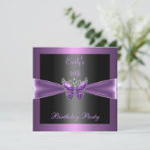 Invitation Purple Mauve Black Butterfly 30e fête d'anniversai (Debout devant)