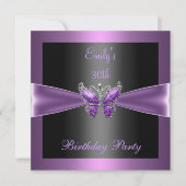 Invitation Purple Mauve Black Butterfly 30e fête d'anniversai (Devant)