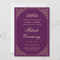 Purple Mehndi Henna Mariage musulman islamique