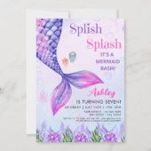 Invitation Purple Mermaid Tail, Girl's Birthday Party (Devant)