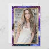 Invitation Purple Midnight Crystal Galaxy Sweet 16 photo (Dos)