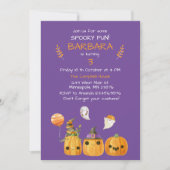 Invitation Purple mignon Halloween Thème Anniversaire de enfa (Devant)