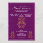 Invitation Purple Minimal Tamil Kolam Pongal (Devant)