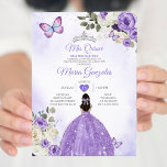 Invitation Purple Mis Quince Lavande 15 Anos Argent Couronne<br><div class="desc">Quinceañera Purple Lavender Argent Crown Invitation Mis Quince 15 Anos,  16e Anniversaire, </div>