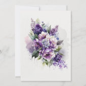 Invitation Purple Moderne Chic Floral Élégant Mariage Boho (Dos)