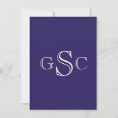 Invitation Purple Monogram Laurel Classic College Graduation (Dos)