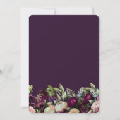 Invitation Purple Moody foncé Élégant Mariage floral (Dos)