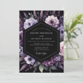Invitation Purple Moody Nocturne Wedding (Debout devant)