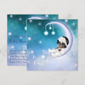 Invitation Purple Moon Ethnique Baby Girl Douche (Devant / Derrière)