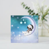 Invitation Purple Moon Ethnique Baby Girl Douche (Debout devant)