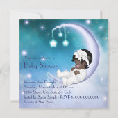Invitation Purple Moon Ethnique Baby Girl Douche (Dos)