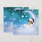 Invitation Purple Moon Ethnique Baby Girl Douche (Devant / Derrière)