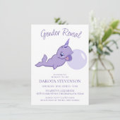 Invitation Purple Narwhal | Lilac Magic Sea Bubble Gum (Debout devant)