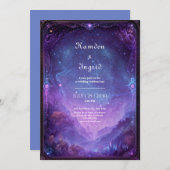 Invitation Purple Nebula Celestial Galaxy Vista Wedding (Devant / Derrière)