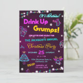 Invitation Purple Neon Fête de Noël moderne (Debout devant)