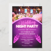 Invitation Purple Neon Lumières Moderne Mariage soirée (Devant)