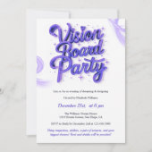 Invitation Purple Neon Vision Board Manifestation Party (Devant)