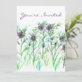 Invitation Purple Nigella Fête des mariées d'aquarelle (Debout devant)