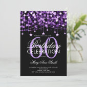 Invitation Purple N'Importe Quel Âge Anniversaire Chaîne Lumi (Debout devant)
