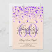 Invitation Purple N'Importe Quel Âge Anniversaire Chaîne Lumi (Devant)