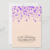 Invitation Purple N'Importe Quel Âge Anniversaire Chaîne Lumi (Dos)