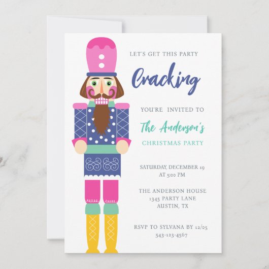 INVITATION PURPLE NOËL NUTCRACKER FÊTE DE FÊTE (Devant)