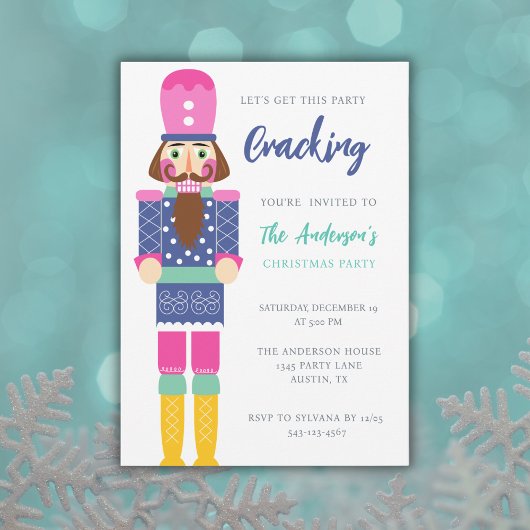 INVITATION PURPLE NOËL NUTCRACKER FÊTE DE FÊTE