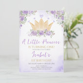 Invitation Purple Notre Petite Princesse Anniversaire (Debout devant)