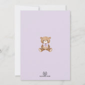 Invitation Purple Nous Pouvons Attendre Teddy Bear Baby showe (Dos)