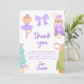 Invitation Purple Nutcracker Birthday Photo Thank You Card (Debout devant)