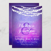 Invitation Purple Ombre Hanging Fairy Twinkle Lights Mariage (Devant / Derrière)