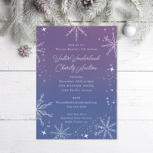 Invitation Purple Ombre Snowflake Special Event