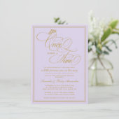 Invitation Purple Once Upon A Time Princess Baby Shower (Debout devant)