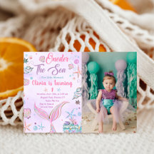 Purple ONE der The Sea Mermaid Birthday Photo