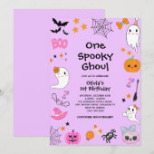 Invitation Purple One Éffrayant Ghoul Halloween 1er anniversa (Devant / Derrière)