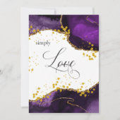 Invitation *~* Purple Or Agate SIMPLEMENT AIMER Moderne Éléga (Devant)