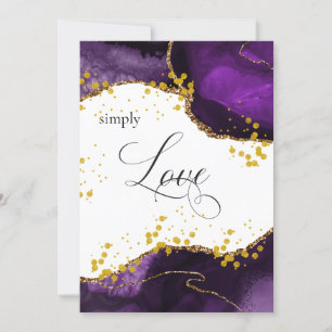 Invitation *~* Purple Or Agate SIMPLEMENT AIMER Moderne Éléga