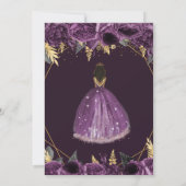 Invitation Purple Or Floral Tan Princess Quinceañera (Dos)