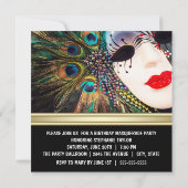 Invitation Purple or Peacock Plumes Masquerade Party (Dos)