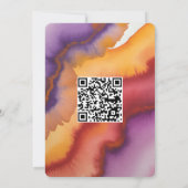 Invitation Purple Orange and Red Rose Wedding with QR-Code (Dos)