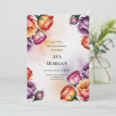 Invitation Purple Orange and Red Roses Brunch & Bubbly (Debout devant)