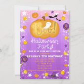 Invitation Purple & Orange Fun Whimsween Party (Devant)