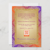 Invitation Purple, Orange, Gold FAUX Parties scintillant Gane (Dos)