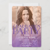 Invitation Purple Orange Graduate Party Photo (Devant)