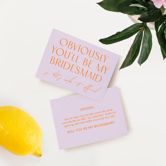 Invitation Purple & Orange Serez-Vous Ma Proposition D'Épouse