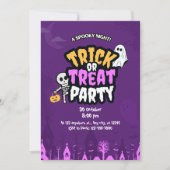 Invitation Purple Orange Trick or Treat Halloween Party (Devant)