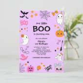 Invitation Purple Our Little Boo Halloween 1er anniversaire (Debout devant)
